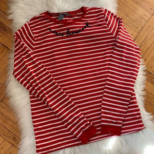 PRIMARK Breton Stripe Merci Beaucoup Top
